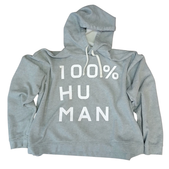 Everlane SZ L 100% Human Gray Cropped Hoodie - Picture 2 of 7